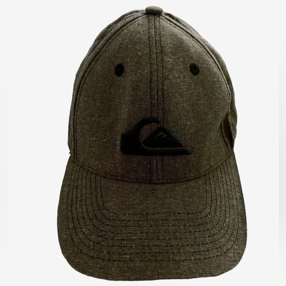 QUIKSILVER Surf Grey w/ Black Logo Snapback Hat Cap OS - Picture 1 of 8